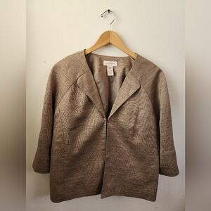 Covington Women's Suit Jacket Coat 3/4 Sleeves Gold Browns‎ Extra Large